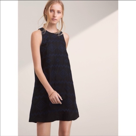 Wilfred Dresses & Skirts - Aritzia Wilfred Black Navy Linen Trompette A-Line Sleeveless Shift Dress - Sz S
